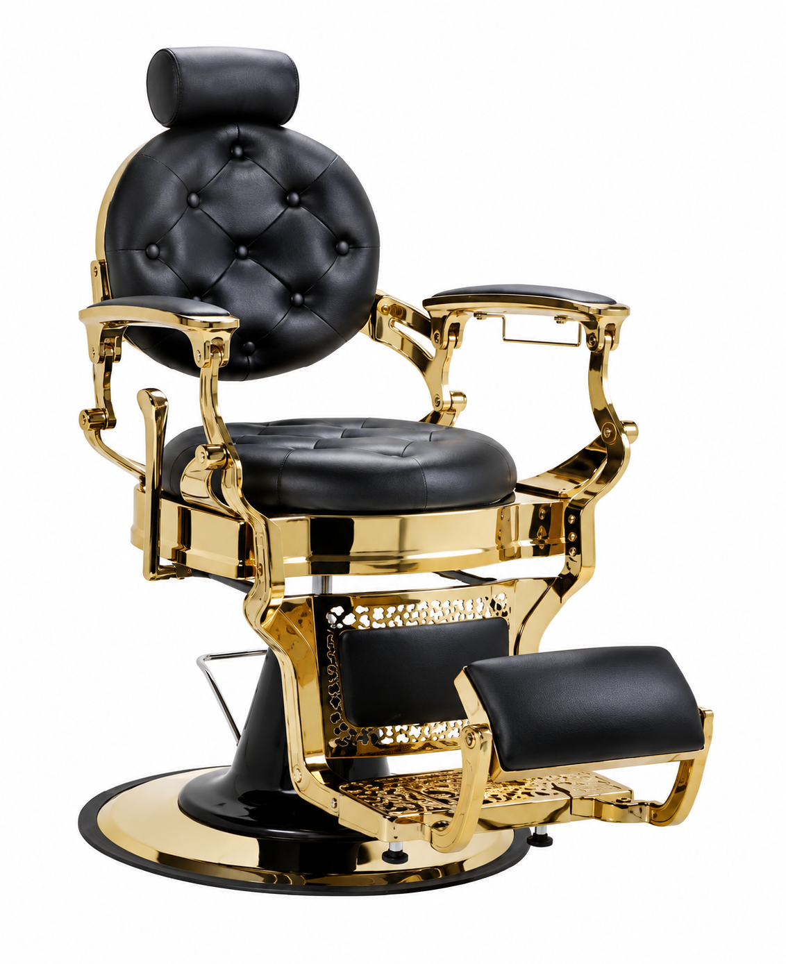 Barber Chair Black-Gold 8077