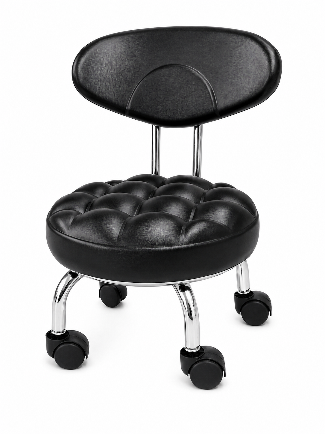 Short Stool With Back Black JC 606