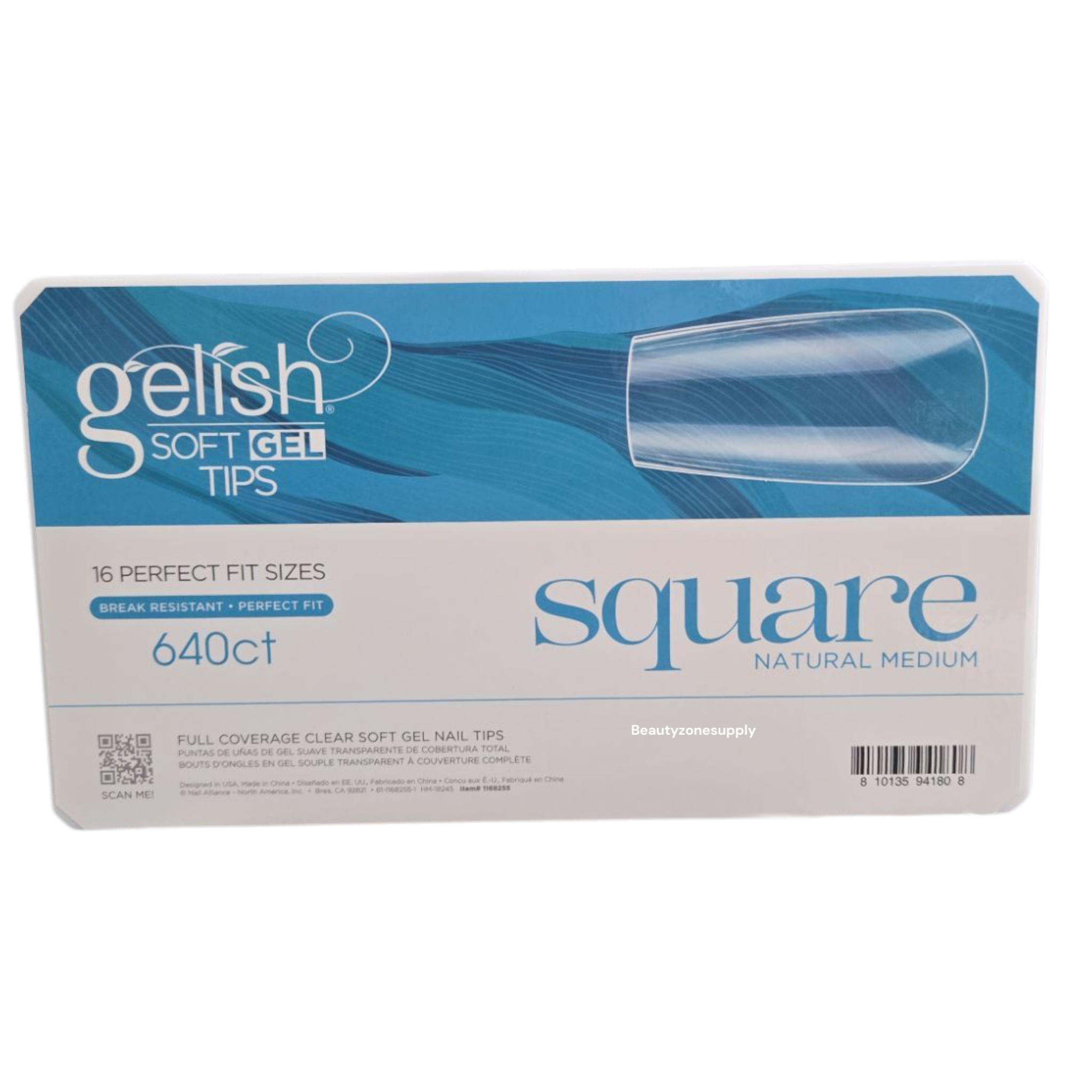 Gelish Soft gel Tips Square Natural Medium 640ct