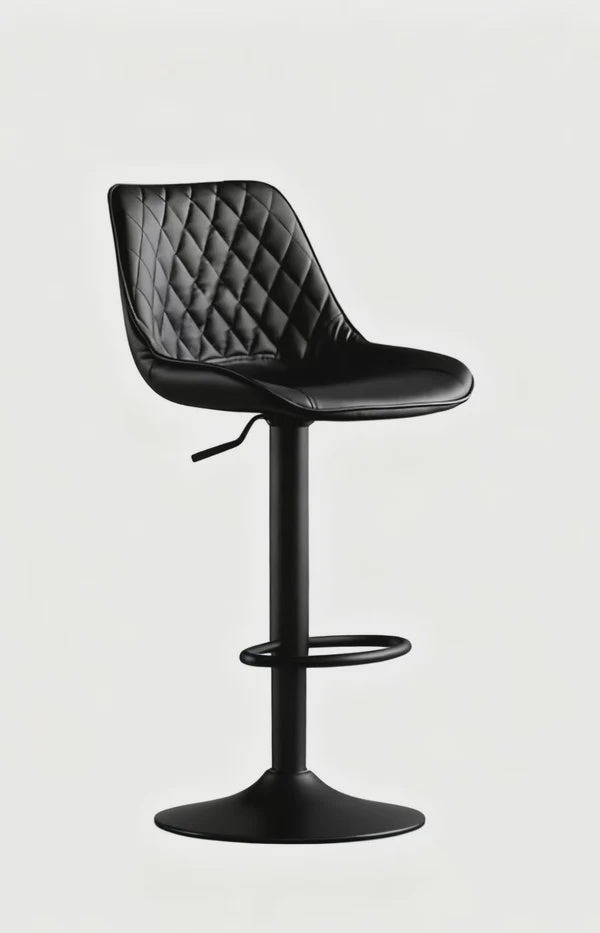 Bar Stool 0875 Faux Leather Bar Chair Black